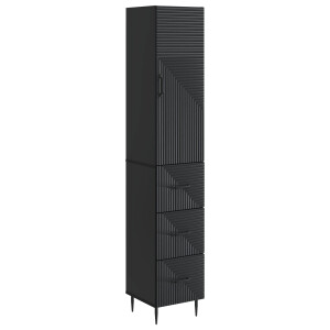 vidaXL Kastenset 2 pcs Zwart 33 x 34,5 x 90 cm Bewerkt hout