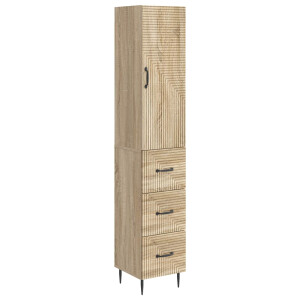 vidaXL Kastenset 2 pcs Sonoma Eiken 33 x 34,5 x 90 cm Bewerkt hout