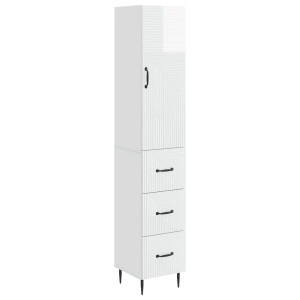 vidaXL Kastenset 2 pcs Hoogglans Wit 33 x 34,5 x 90 cm Bewerkt hout