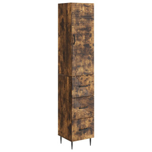 vidaXL Kastenset 2 pcs Gerookt eiken 33 x 34,5 x 90 cm Bewerkt hout
