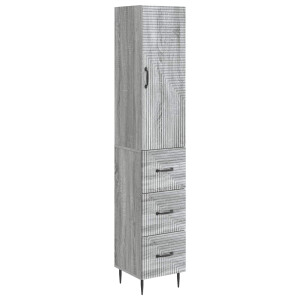vidaXL Kastenset 2 pcs Grijs Sonoma 33 x 34,5 x 90 cm Bewerkt hout