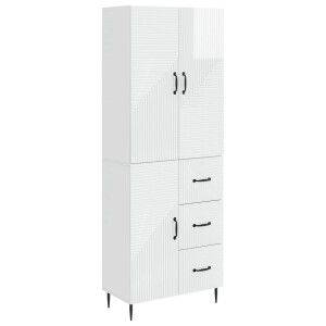 vidaXL Kastenset 2 pcs Hoogglans Wit 66 x 34,5 x 89,5 cm Bewerkt hout
