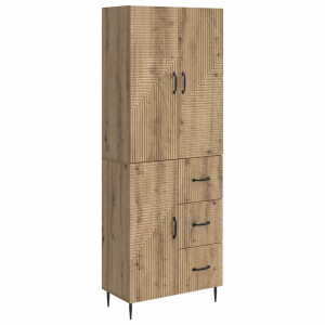 vidaXL Kastenset 2 pcs Artisanaal eiken 66 x 34,5 x 89,5 cm