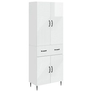 vidaXL Kastenset 2 pcs Hoogglans Wit 66 x 34,5 x 89,5 cm Bewerkt hout