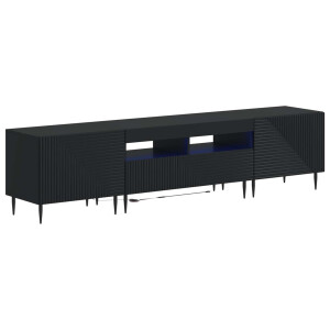 vidaXL 3-delige LED TV-kast Zwart Bewerkt hout