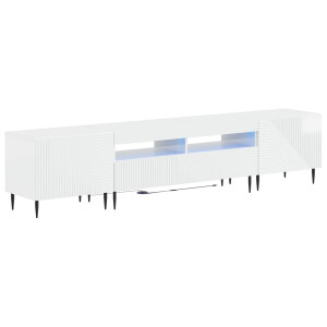 vidaXL 3-delige LED TV-kast Hoogglans Wit Bewerkt hout