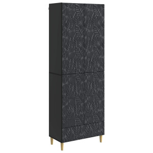 vidaXL Kastenset 2 pcs Zwart Bewerkt hout