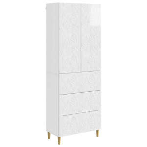 vidaXL Kastenset 2 pcs Hoogglans Wit 66 x 34,5 x 90 cm Bewerkt hout