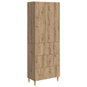 vidaXL Kastenset 2 pcs Artisanaal eiken 66 x 34,5 x 90 cm Bewerkt hout
