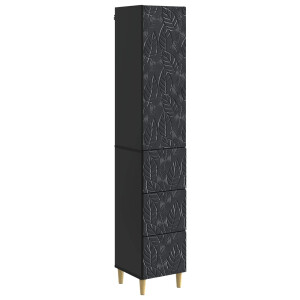 vidaXL Kastenset 2 pcs Zwart 33 x 34,5 x 90 cm Bewerkt hout