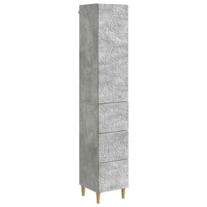 vidaXL Kastenset 2 pcs Betongrijs 33 x 34,5 x 90 cm Bewerkt hout