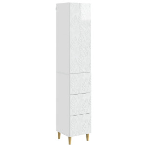 vidaXL Kastenset 2 pcs Hoogglans Wit 33 x 34,5 x 90 cm Bewerkt hout