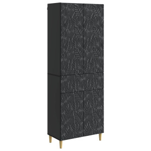 vidaXL Kastenset 2 pcs Zwart Bewerkt hout