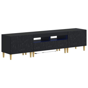 vidaXL 5-delige LED TV-kast Zwart Bewerkt hout