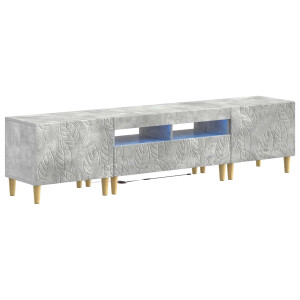 vidaXL 5-delige LED TV-kast Betongrijs Bewerkt hout