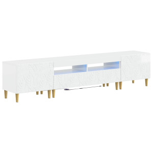 vidaXL 5-delige LED TV-kast Hoogglans Wit Bewerkt hout