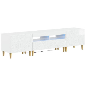 vidaXL 5-delige LED TV-kast Hoogglans Wit Bewerkt hout