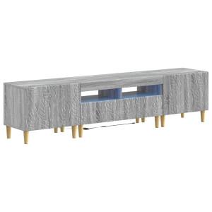 vidaXL 5-delige LED TV-kast Grijs Sonoma Bewerkt hout