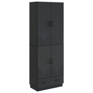 vidaXL Kastenset 2 pcs Zwart Bewerkt hout