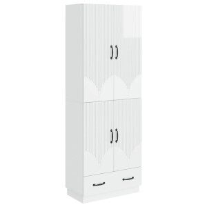 vidaXL Kastenset 2 pcs Hoogglans Wit Bewerkt hout