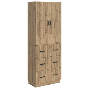 vidaXL Kastenset 2 pcs Artisanaal eiken 66 x 34,5 x 87 cm Bewerkt hout