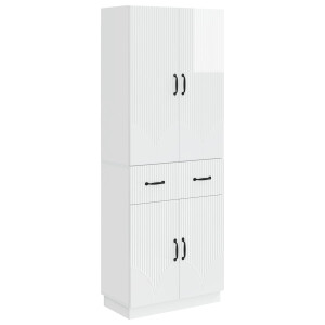 vidaXL Kastenset 2 pcs Hoogglans Wit Bewerkt hout