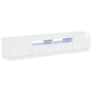 vidaXL 5-delige LED TV-kast Hoogglans Wit Bewerkt hout