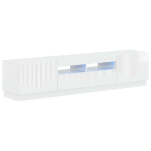 vidaXL 5-delige LED TV-kast Hoogglans Wit Bewerkt hout