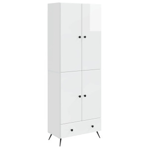 vidaXL Kastenset 2 pcs Hoogglans Wit Bewerkt hout