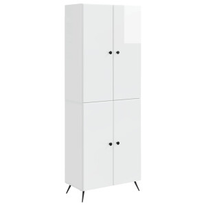vidaXL Kastenset 2 pcs Hoogglans Wit Bewerkt hout