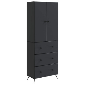 vidaXL Kastenset 2 pcs Zwart 66 x 34,5 x 90 cm Bewerkt hout