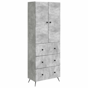 vidaXL Kastenset 2 pcs Betongrijs 66 x 34,5 x 90 cm Bewerkt hout