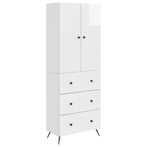 vidaXL Kastenset 2 pcs Hoogglans Wit 66 x 34,5 x 90 cm Bewerkt hout