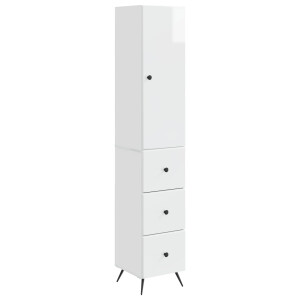 vidaXL Kastenset 2 pcs Hoogglans Wit 34,5 x 34,5 x 90 cm Bewerkt hout