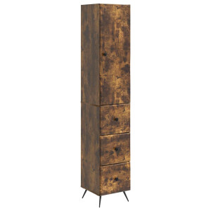 vidaXL Kastenset 2 pcs Gerookt eiken 34,5 x 34,5 x 90 cm Bewerkt hout