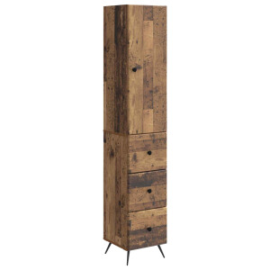 vidaXL Kastenset 2 pcs Oud hout 34,5 x 34,5 x 90 cm Bewerkt hout
