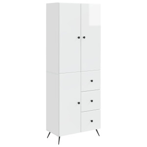vidaXL Kastenset 2 pcs Hoogglans Wit Bewerkt hout