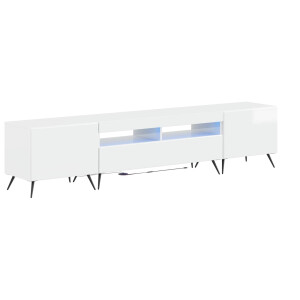 vidaXL 5-delige LED TV-kast Hoogglans Wit Bewerkt hout