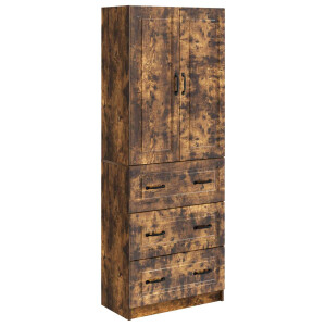 vidaXL Kastenset 2 pcs Gerookt eiken 66 x 34,5 x 87 cm Bewerkt hout