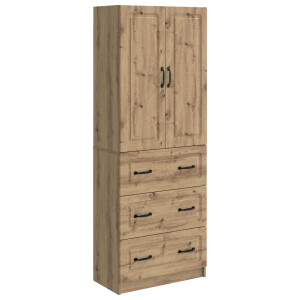 vidaXL Kastenset 2 pcs Artisanaal eiken 66 x 34,5 x 87 cm Bewerkt hout