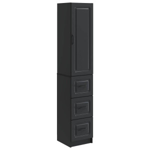 vidaXL Kastenset 2 pcs Zwart 33 x 34,5 x 87 cm Bewerkt hout