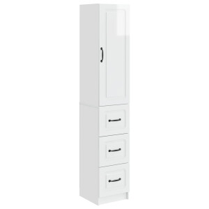 vidaXL Kastenset 2 pcs Hoogglans Wit 33 x 34,5 x 87 cm Bewerkt hout