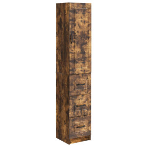 vidaXL Kastenset 2 pcs Gerookt eiken 33 x 34,5 x 87 cm Bewerkt hout