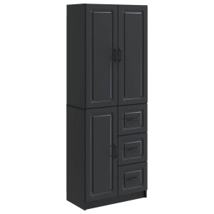 vidaXL Kastenset 2 pcs Zwart Bewerkt hout