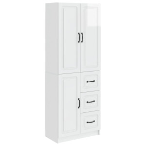 vidaXL Kastenset 2 pcs Hoogglans Wit Bewerkt hout