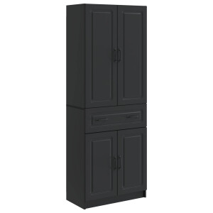 vidaXL Kastenset 2 pcs Zwart Bewerkt hout