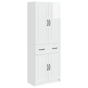 vidaXL Kastenset 2 pcs Hoogglans Wit Bewerkt hout