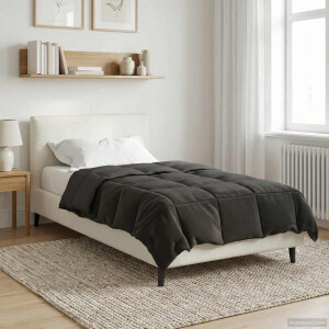 vidaXL Zomerdekbed Doorgestikt Antraciet 135 x 200 cm Microvezel