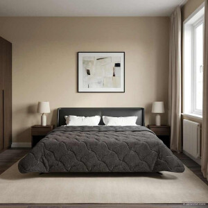 vidaXL Zomer Dekbed Antraciet 200 x 240 cm Microfiber en Teddy fleece