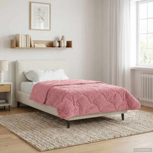vidaXL Zomer Dekbed Roze 140 x 220 cm Microfiber en Teddy fleece